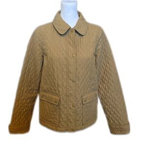 Merona quilted tan jacket, zipper & snaps closure, mid weight, fall or spring S